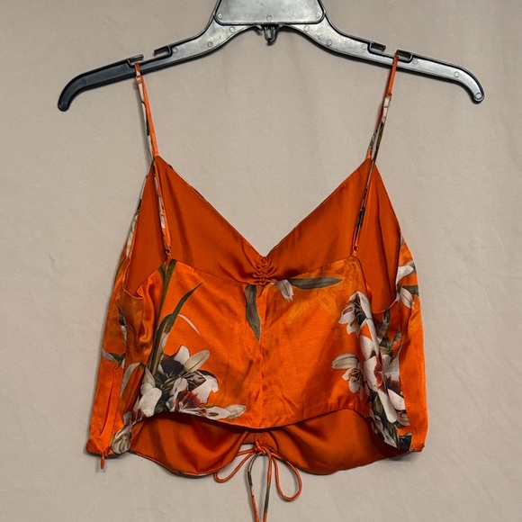 All Saints Alexia Dorada Sleeveless Floral Top, Size 8, Color Orange/Cream/green - Picture 7 of 10